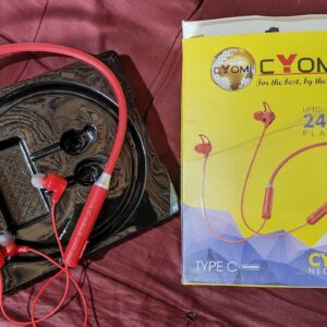 Cyomi CY-922 super Bass Bluetooth neckband headphone made in India type C without cable and charger DCTIWEB.IN